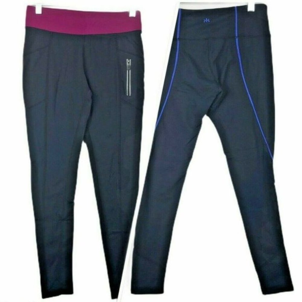 Kyodan Lot of 2 Workout Leggings Black Blue Pink